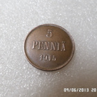5  penniä  1915   kulkematon   virheetön   raha, - pikkukuva 3