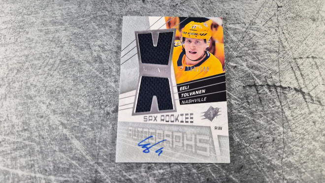 Eeli Tolvanen 2018-19 SPx Rookie Auto Jersey