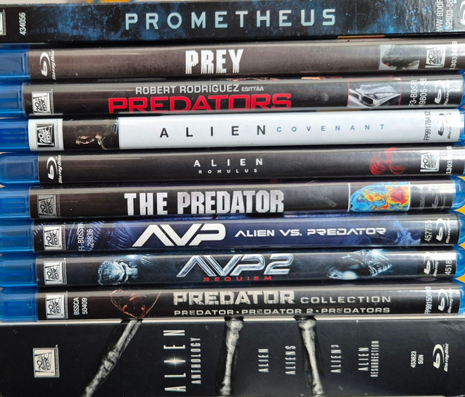 Alien +Predator elokuvia suht kaikki  -Blu-Ray