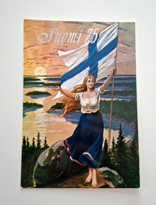 "SUOMI 75"-KULKEMATON POSTIKORTTI
