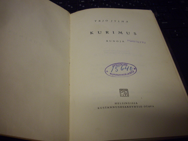 Yrjö Jylhä : Kurimus ( 1 p. 1928 ) Sis. postikulut