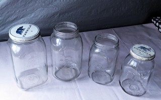Isot Karhula ja Riihimäen Lasi lasipurkit - nouto / tuonti