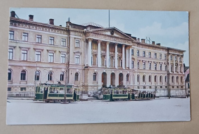 Helsinki, Valtioneuvosto, raitovaunut, vanha väripk, ei p.