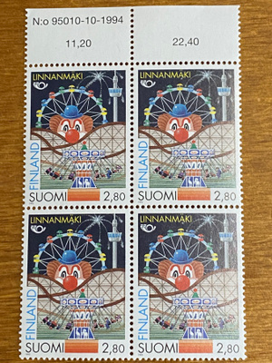 POHJOLA 1995 2,80MK NELIÖ NUMERO MARGINAALILLA**