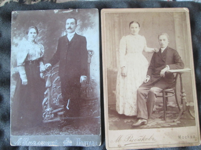 neljä vintage pahvivalokuvaa - 1800/1900 -lukujen vaihde