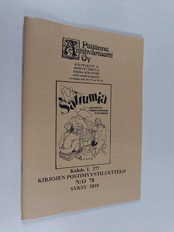 Kirjojen postimyyntiluettelo n:o 78 syksy 2010