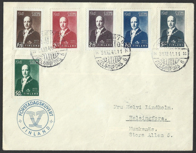 1941 FDC Presidentti Ryti LaPe 242-247