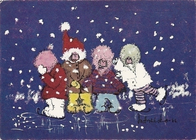 Neljä lasta luistelemassa (MLL)