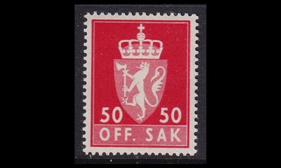 Norja 88x ** Virkamerkki 50 öre x-pap (1962)