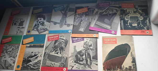 10 kpl, TEKNIIKAN MAAILMA lehti , 1955 , 1956 , 1959 JA 1960