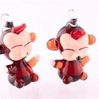 1454 .. Lampwork Animal Glass Taidelasi .. Kaulakoru - pikkukuva 1