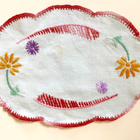PÖYTÄLIINA käsin kirjailtu puuvillla lautasliina 17x26cm - pikkukuva 1