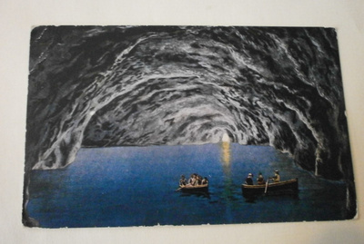 Capri, Sininen luola, väripk, p. 1924 Venetsiasta Suomeen