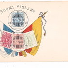VANHA Postikortti Sortokausi Postimerkit Liput KOMEA 1901 - pikkukuva 1