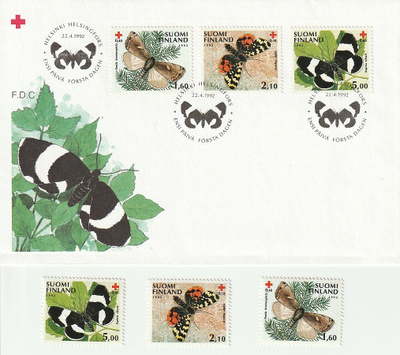 1992 Punaisen Ristin-sarjan merkkien FDC-kuori ja merkit***
