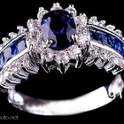 70 .. 10k Valkokulta Duble Sapphire lady's .. Sormus - pikkukuva 4