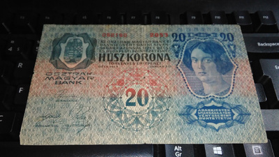 Austria Itävalta 20 Korona 1913 sn180 F
