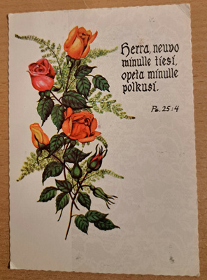 ruusuja, raamatunlause, kulkenut
