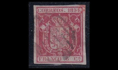 Espanja 26w o Vaakuna 6 Cs ohut paperi (1854)