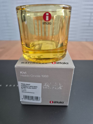 Iittala Kivi kynttilälyhty 60 mm sitruunankeltainen