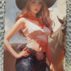 PELTIKYLTTI COWGIRL WILD WEST 20X30CM *UUSI!* - pikkukuva 1