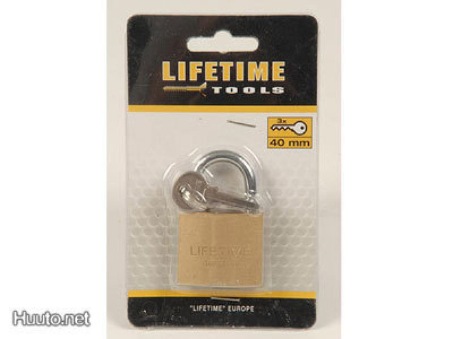 LifeTime Tools Riippulukko, 40mm, 3 avainta *UUSI*