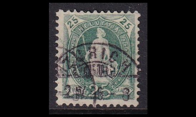 Sveitsi 59A o Seisova Helvetia 25 C (11 3/4) (1882)
