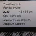 JOKIPIIN PELLAVA PANDA-PYYHE 45x55 CM 1 KPL - pikkukuva 3