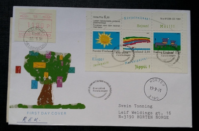 FDC 1991 Lasten tekemiä piirrustuksia