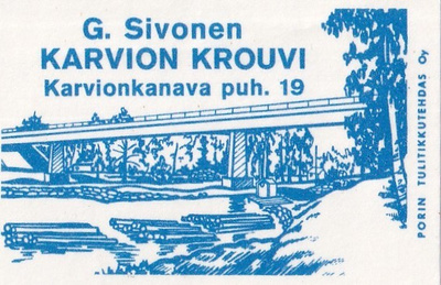 Karvionkanava, G. Sivonen Karvion Krouvi   b502