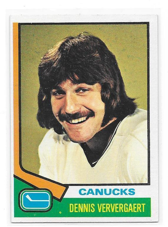 1974-75 Topps #207 Dennis Ververgaert Vancouver Canucks