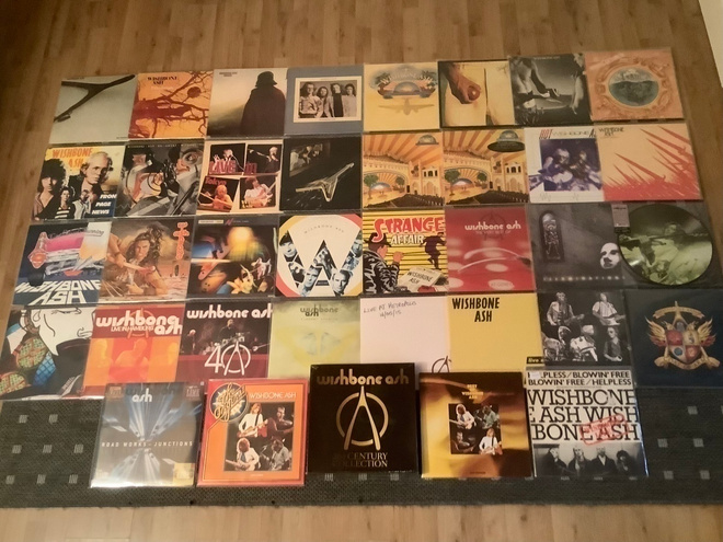 Wishbone Ash vinyylilevykokoelma, 42 x LP’s