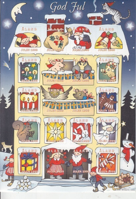 Åland 1999 Joulumerkkien arkki