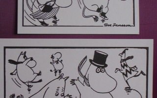 Tove Jansson muumit luistelemassa