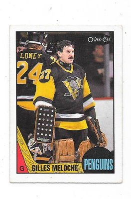 1987-88 OPC #107 Gilles Meloche , Pittsburgh Penguins MV