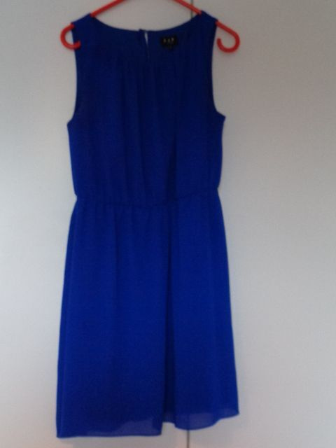 Sininen hihaton mekko S