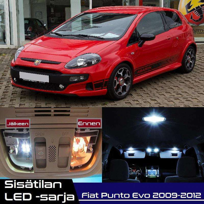 Fiat Punto Evo Sisätilan LED-sarja 13-osainen