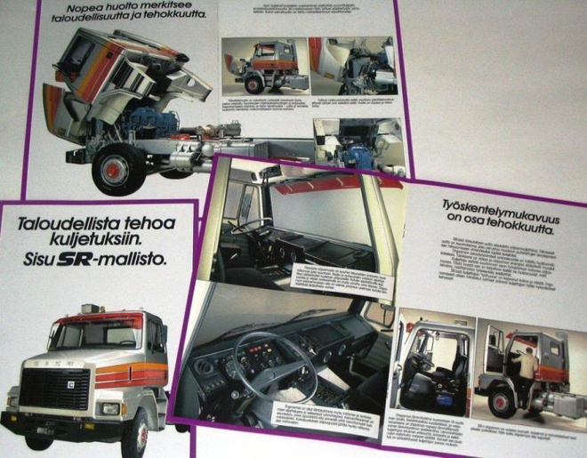 1982 Sisu SR kuorma-auto esite - KUIN UUSI - 16 sivua - suom