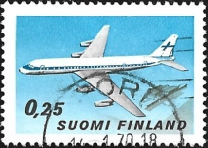1969 Lentoliikenne DC-8-62 CF leimattu LaPe 665