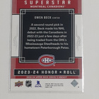 2023-24 Upper Deck - Honor Roll #HR57 Owen Beck - pikkukuva 2