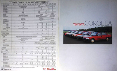 TOYOTA COROLLA kuvasto v:lta 1991