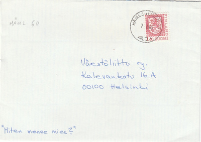 Postileima, HÄMEENLINNA  60