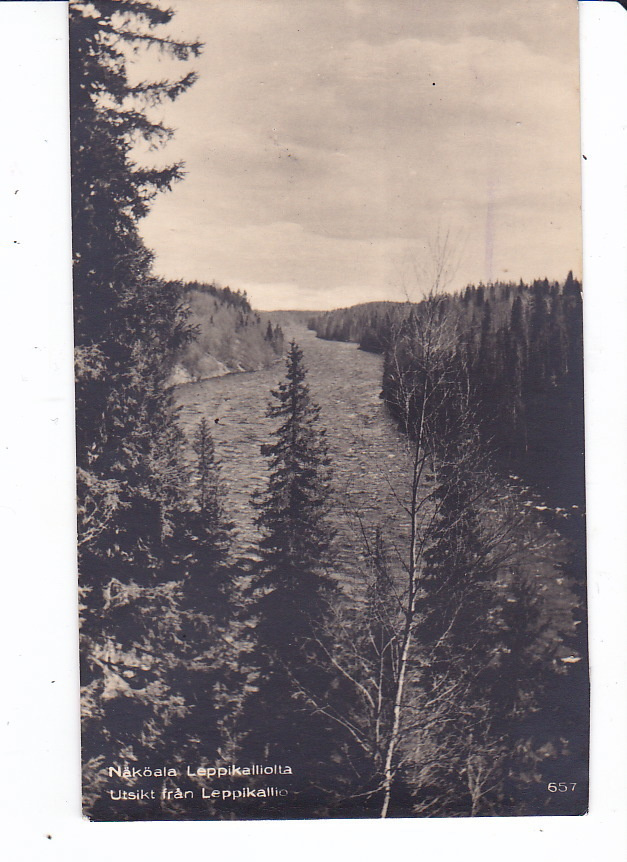 VANHA Postikortti Muhos Oulujoki Leppikallio 1930-l