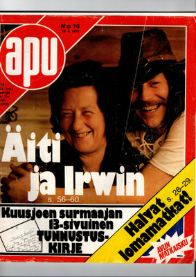 Apu n:o 16 1975 Irwin & Äiti. Paperinukke. Vaasa. Anni Polva