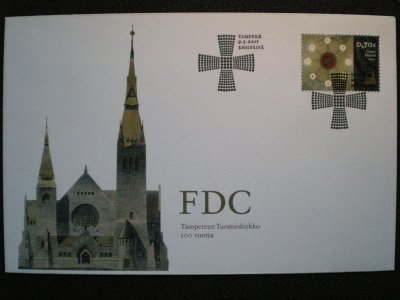 FDC Tampereen tuomiokirkko 0,70 € 9.5.2007 - LaPe 1837