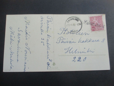 1966 Mäkimuhola rivil + Savonlinna kilpailuvastaus