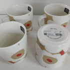 Marimekko Unikko muki 4 dl terra-valkoinen-punainen 4kpl - pikkukuva 4