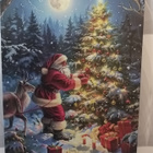 Joulupukki metsäneläinten kanssa joulutaulu retro - pikkukuva 1