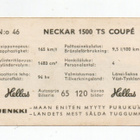 Purkkakuva Hellas  Autosarja n:o 46 NECKAR 1500 TS COUPE - pikkukuva 2