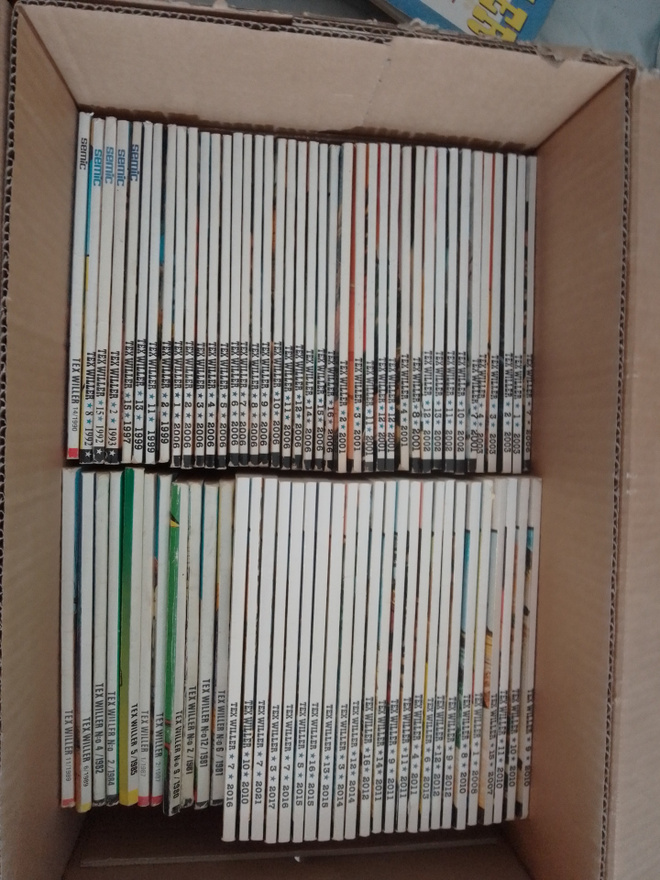 Tex willereitä ja joku lucky luke laatikollinen